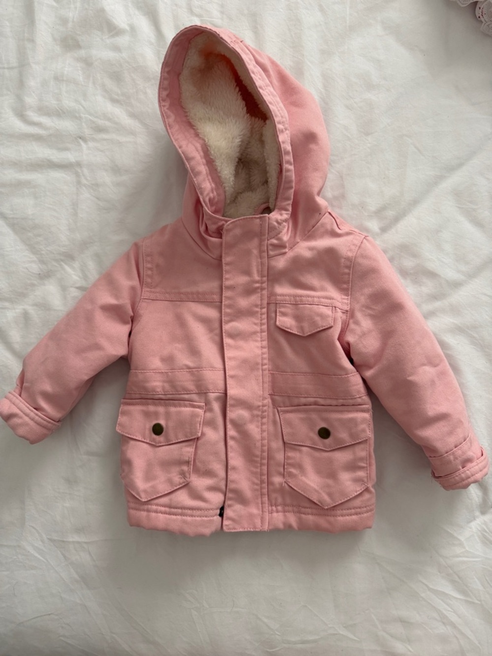 Pink Hooded Kids Winter Jacket